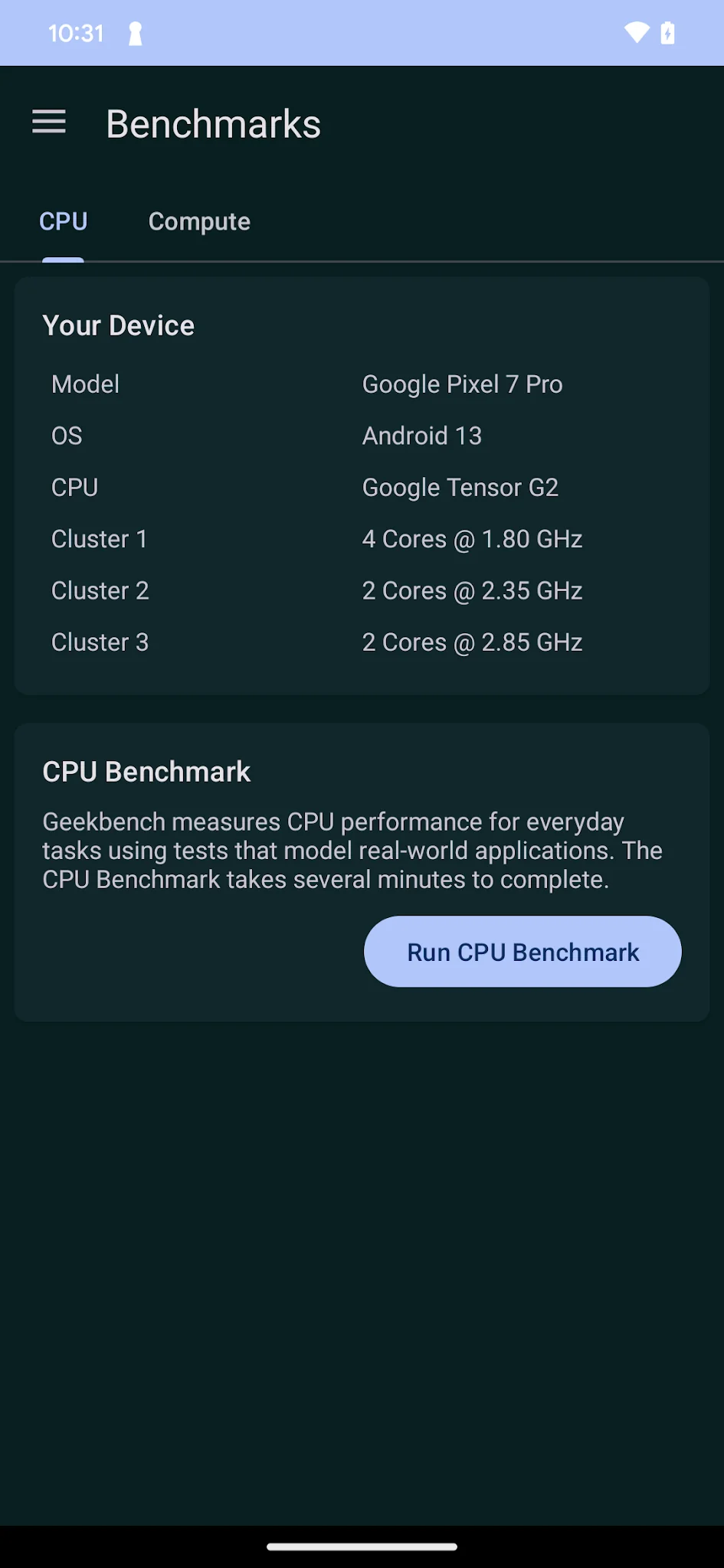Скріншот Geekbench 6 1