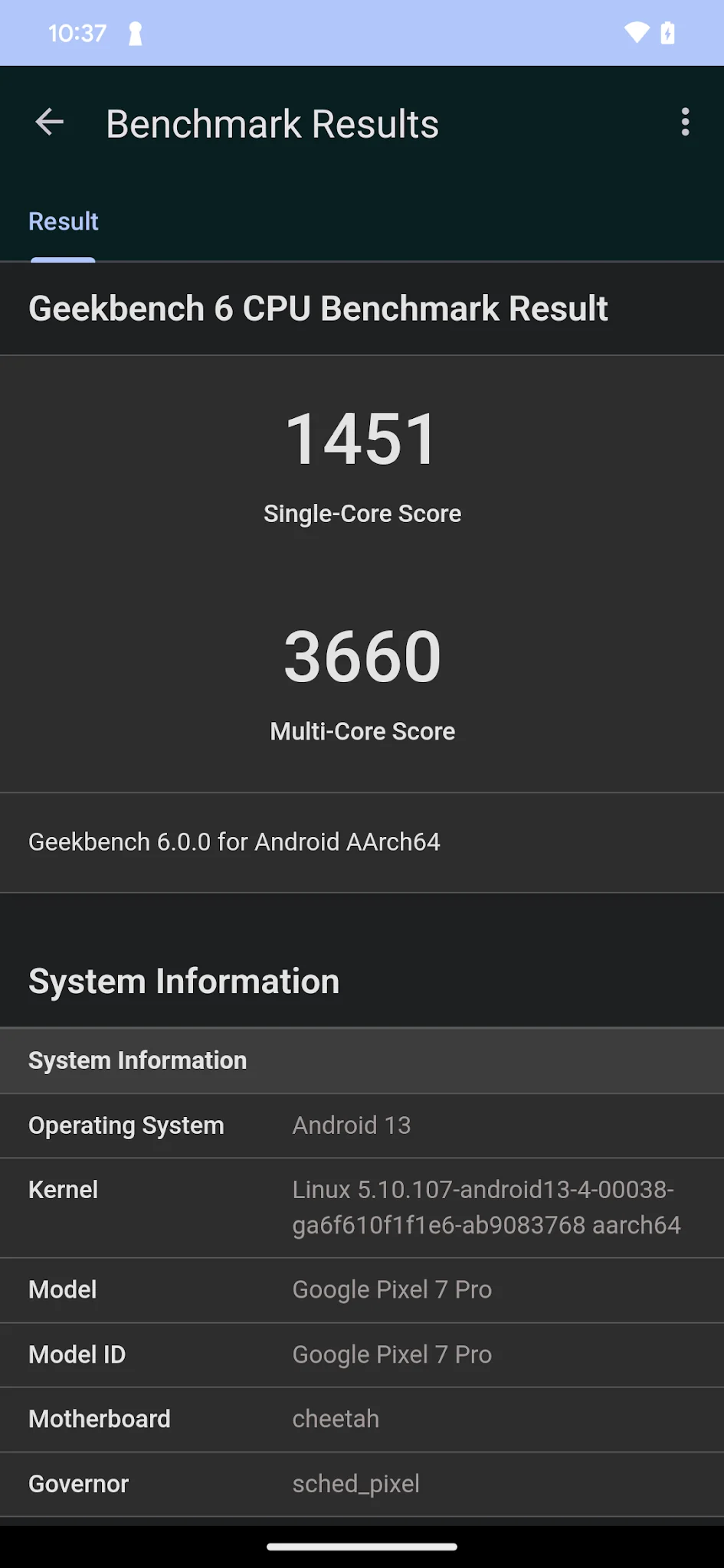 Скріншот Geekbench 6 2