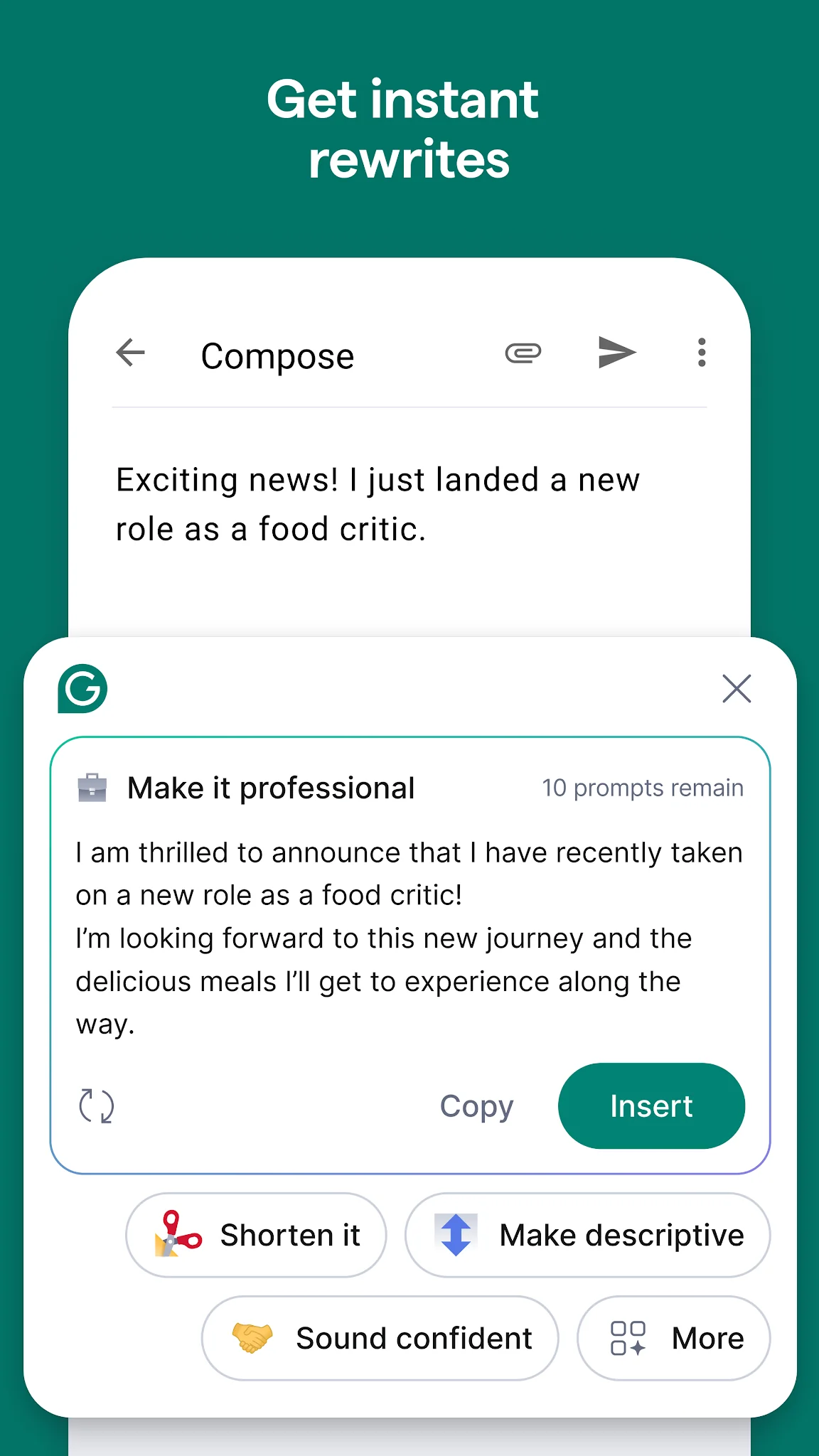 لقطة شاشة Grammarly-AI Writing Assistant %د