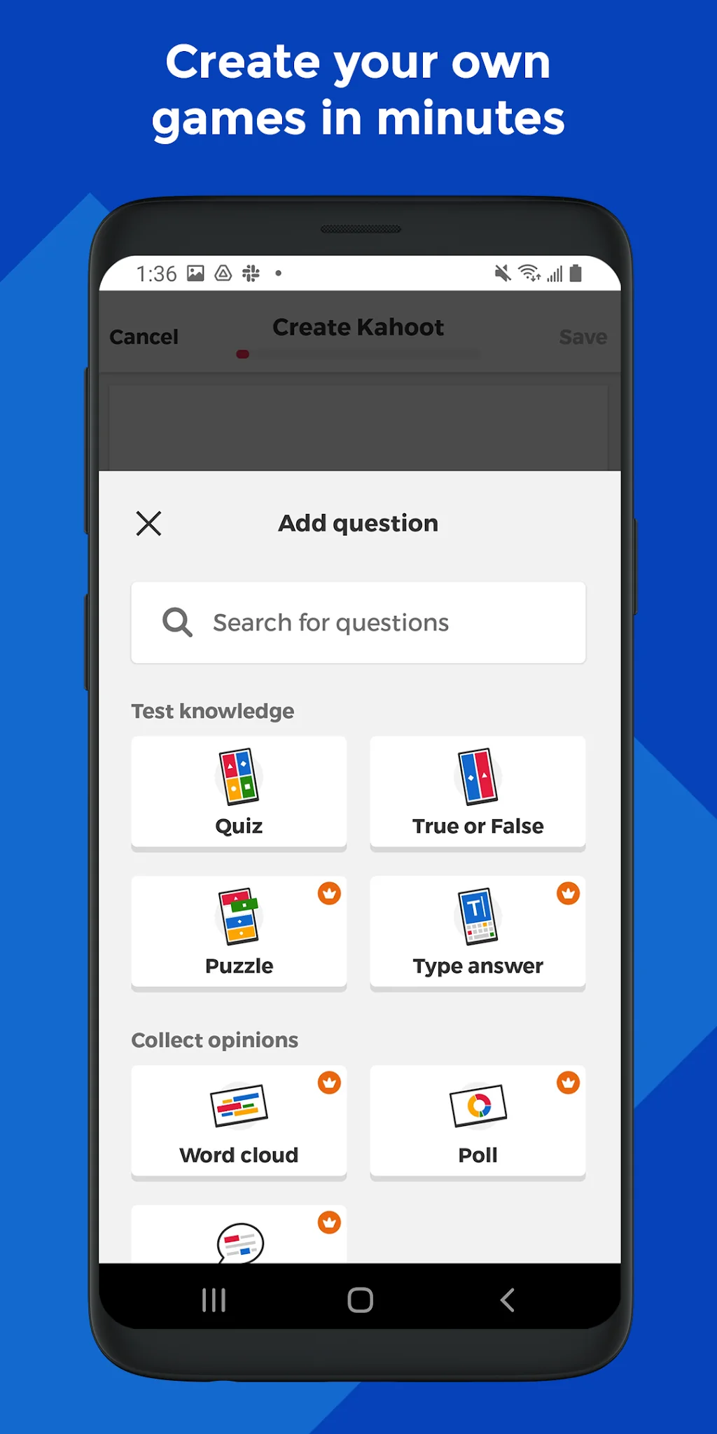 Capture d'écran Kahoot! 4