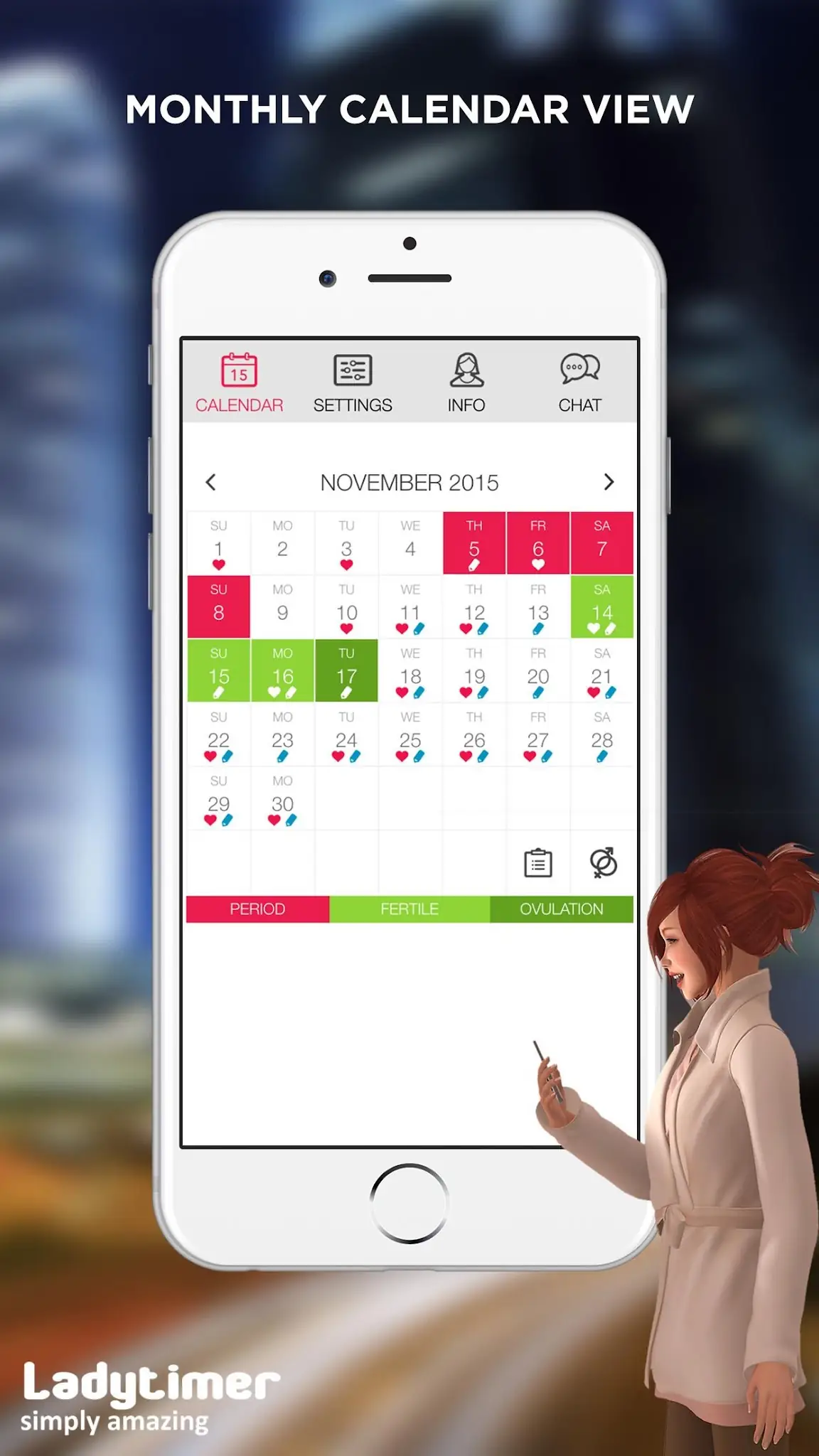 Captură de ecran Ladytimer Calendar Menstru 2