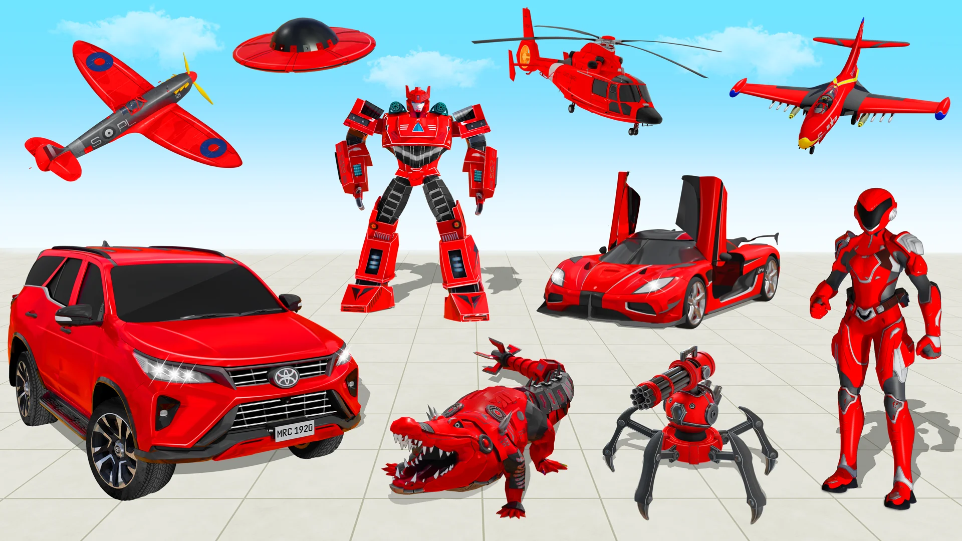 Schermata Flying Prado Car Robot Gioco 5