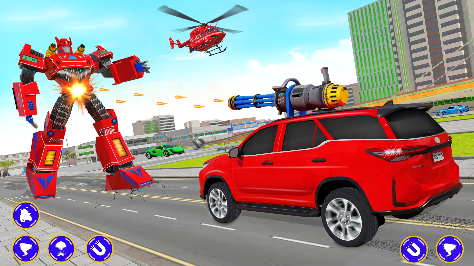 Schermata Flying Prado Car Robot Gioco 7