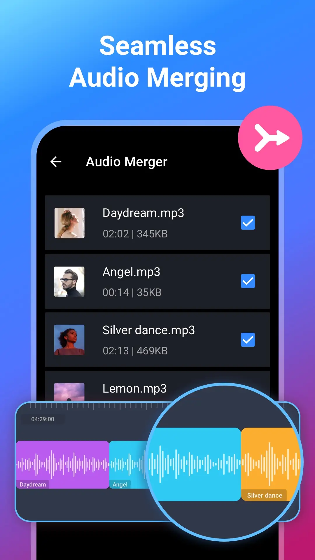 Snímek obrazovky Vyrežte hudba a mix píseň 6