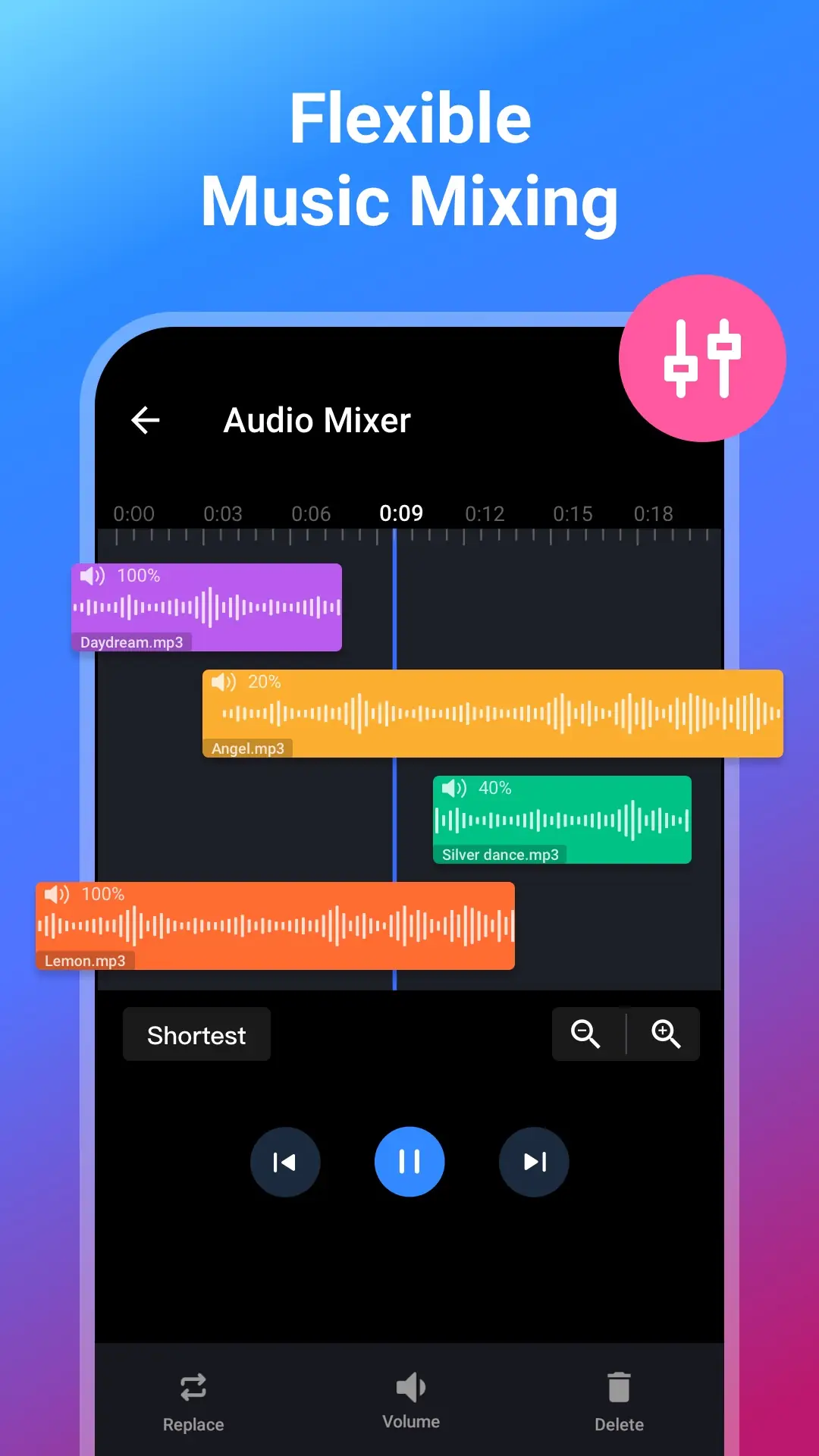 Snímek obrazovky Vyrežte hudba a mix píseň 7