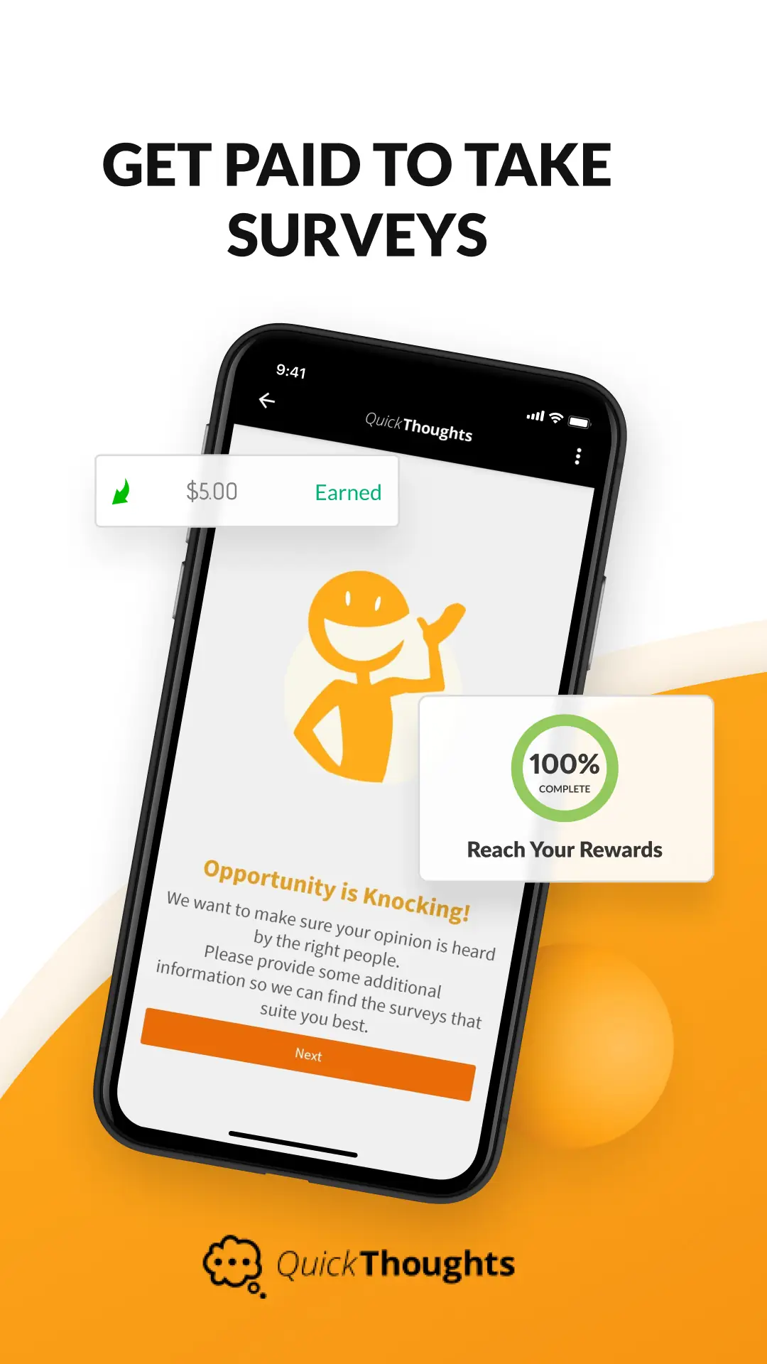 Ảnh chụp màn hình QuickThoughts: Paid Surveys 1