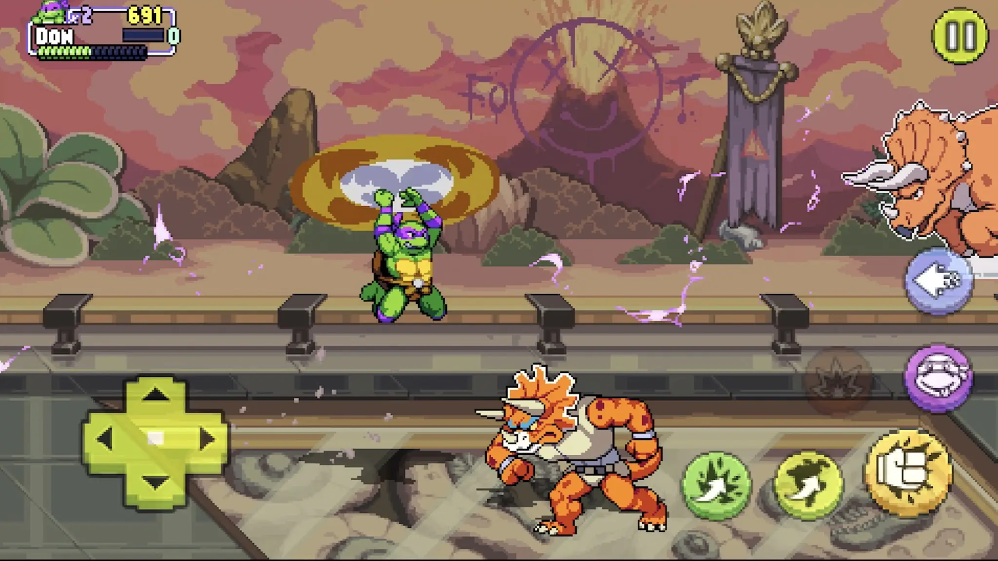 Snímek obrazovky TMNT: Shredder's Revenge 1
