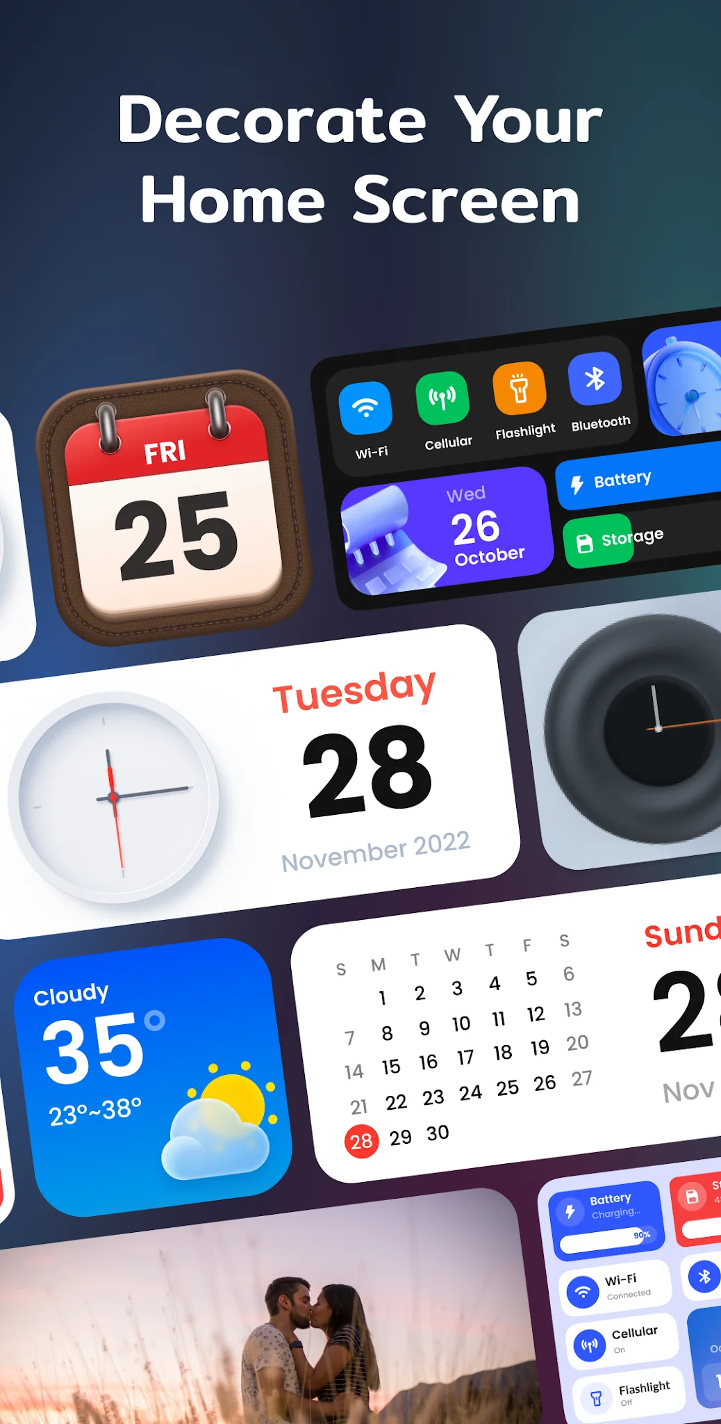Schermata Widget e Temi: iWidgets 3