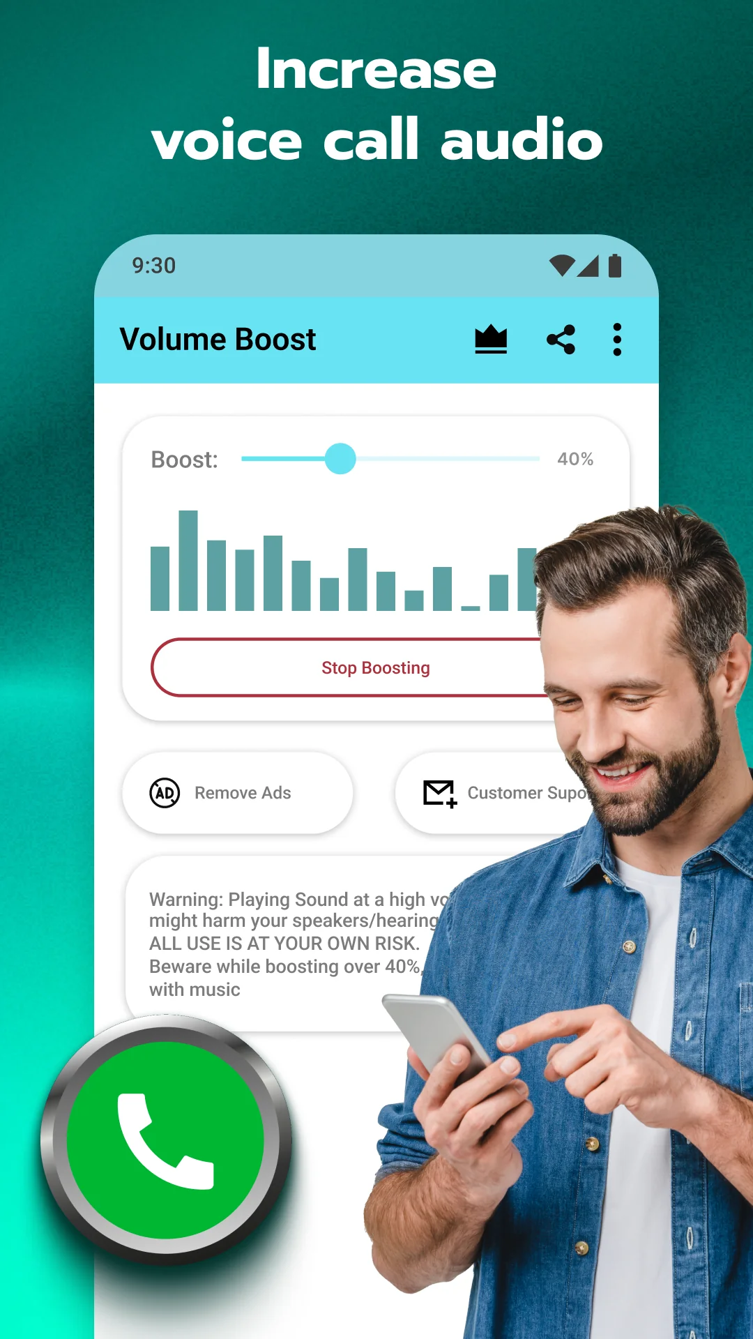 Volume Booster for Android képernyőkép 5