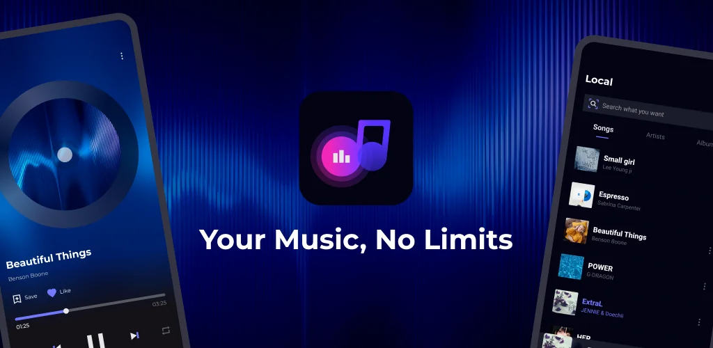 WaveFlow – Офлайн музыка приложение обложка для Android