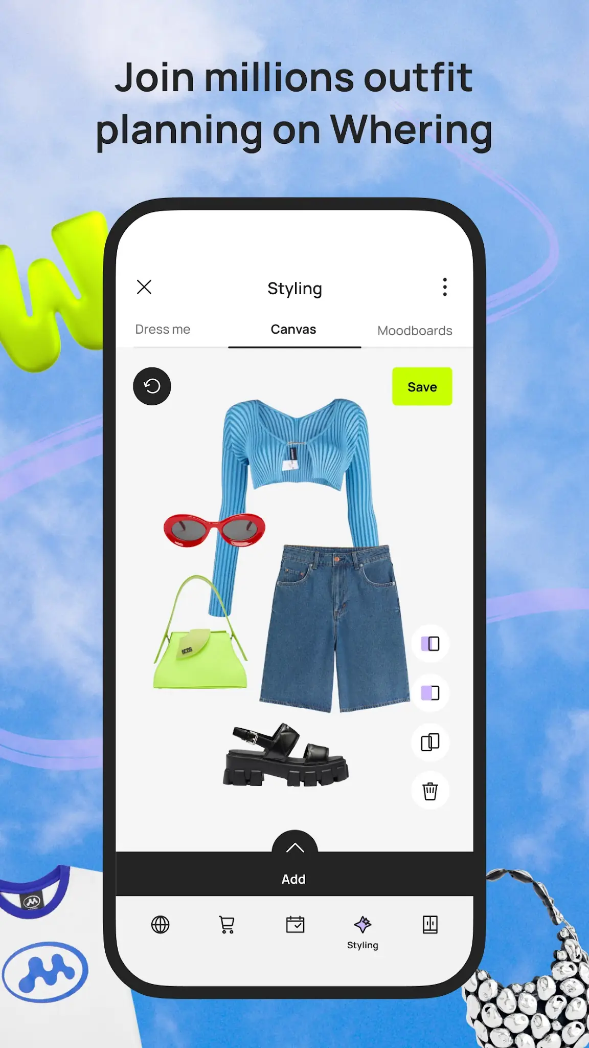 Снимка на екрана Whering:Digital Closet Stylist 1