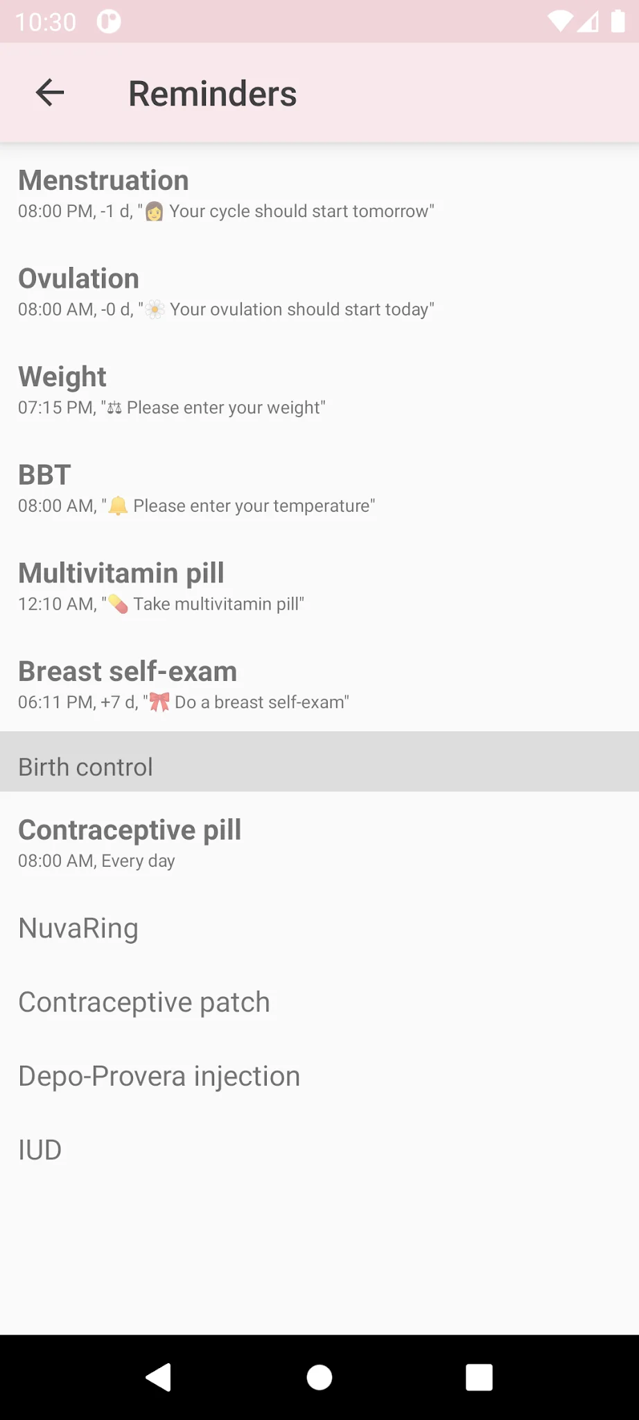 Screenshot WomanLog कैलेंडर 8
