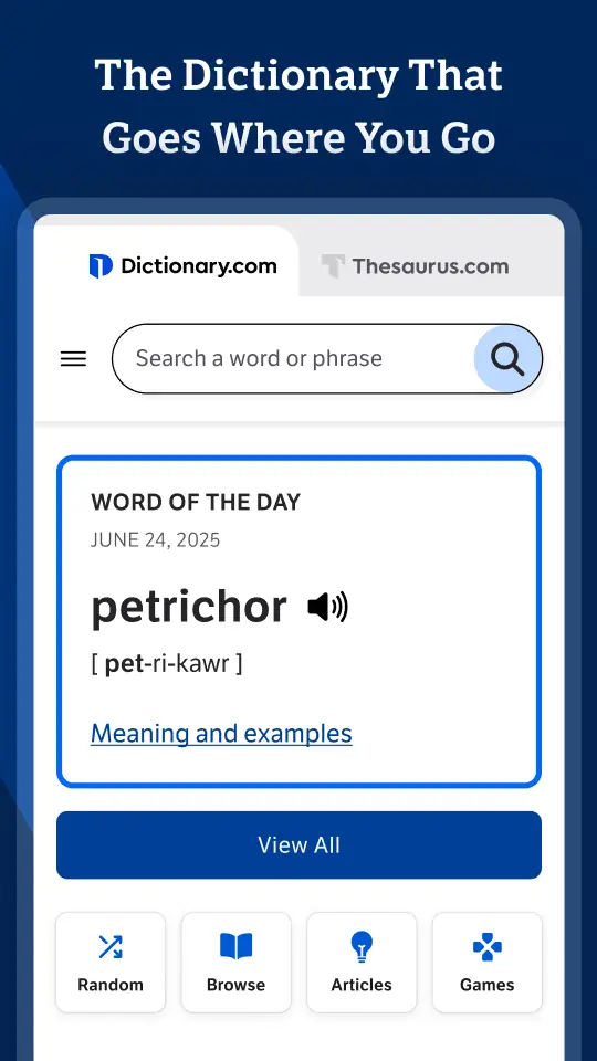Снимка на екрана Dictionary.com: English Words 1