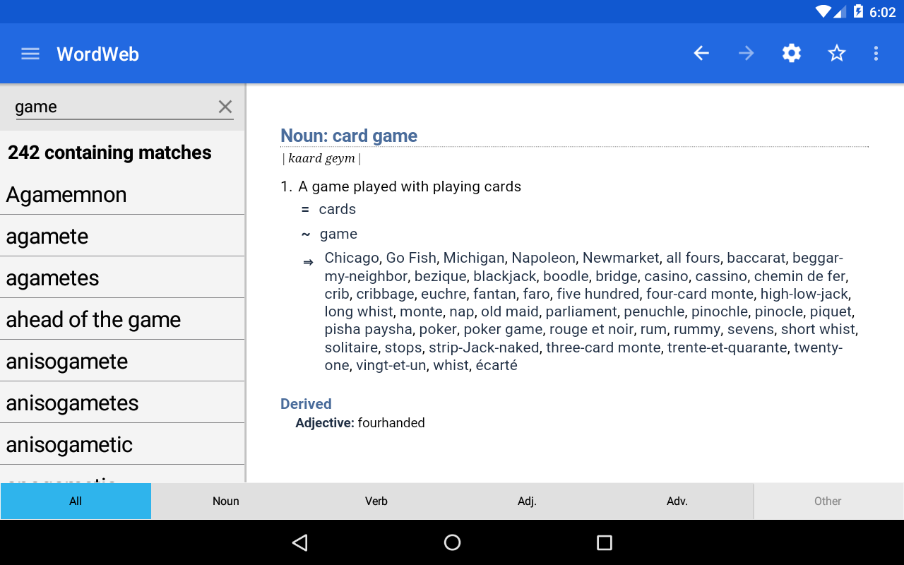 Captura de pantalla Dictionary - WordWeb 8