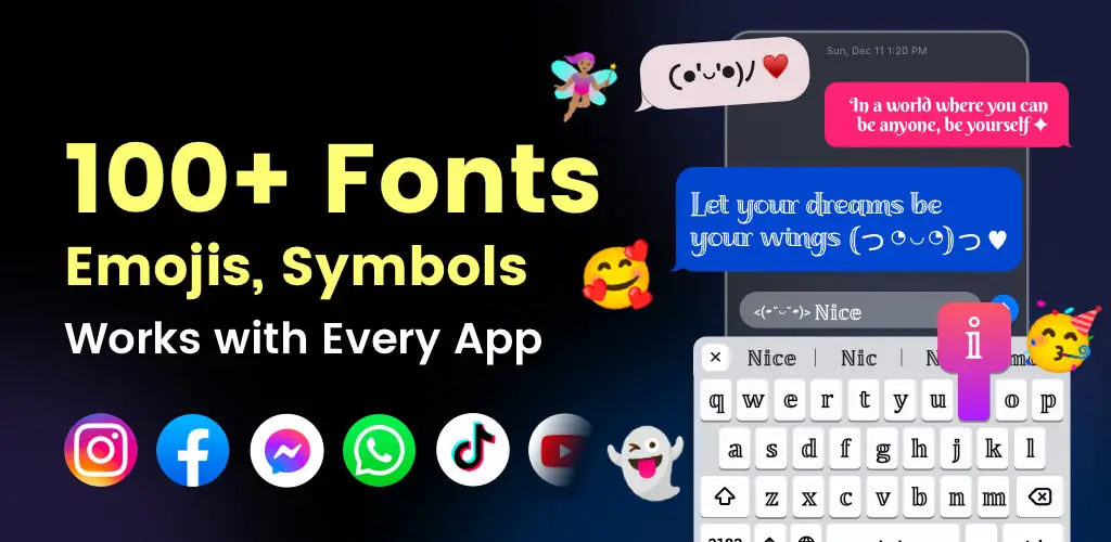 Fonts Keyboard Themes & Emoji приложение корица за Android