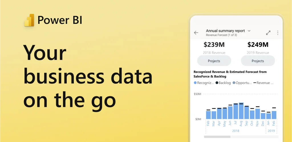 Microsoft Power BI приложение обложка для Android