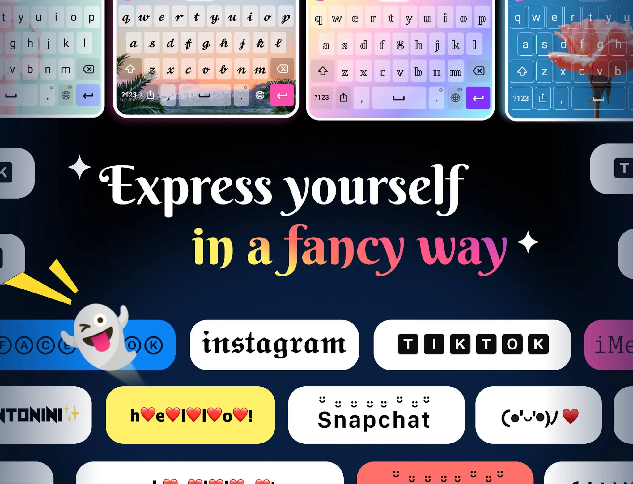 Снимка на екрана Fonts Keyboard Themes & Emoji 1