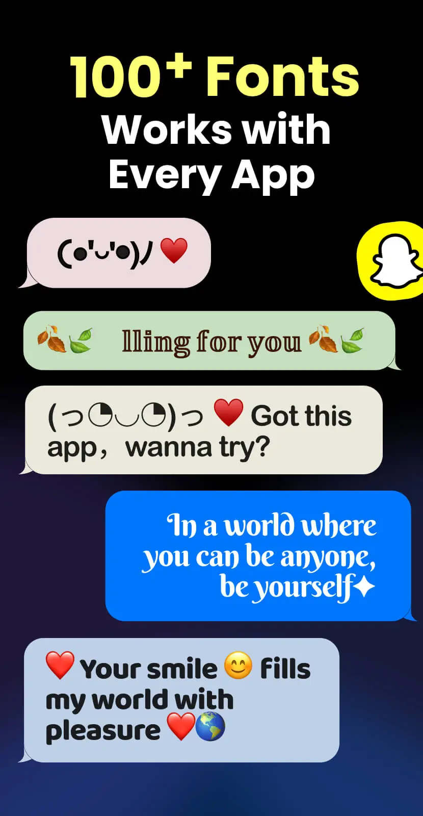 Снимка на екрана Fonts Keyboard Themes & Emoji 2