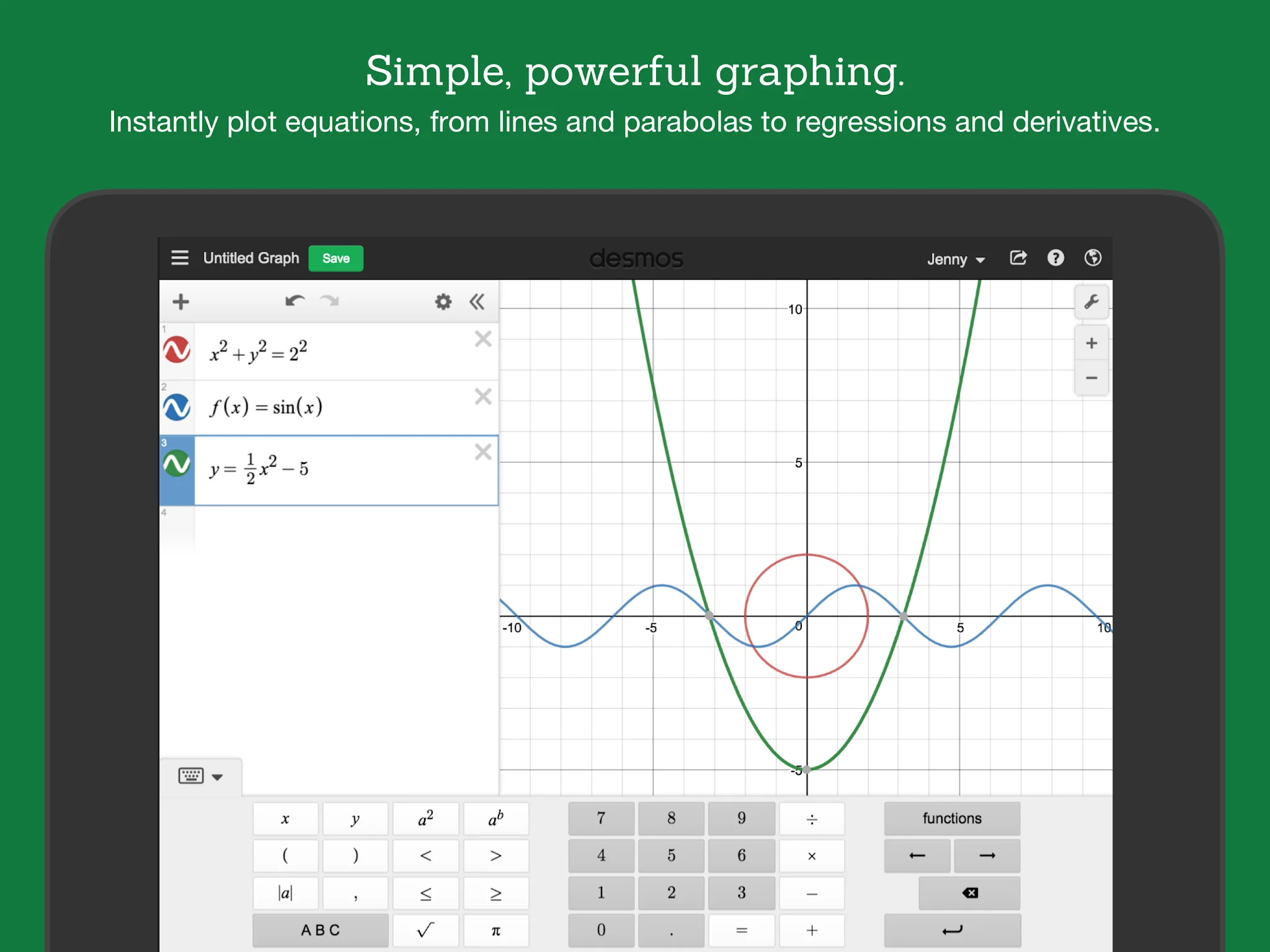Скриншот Графический калькулятор Desmos 7