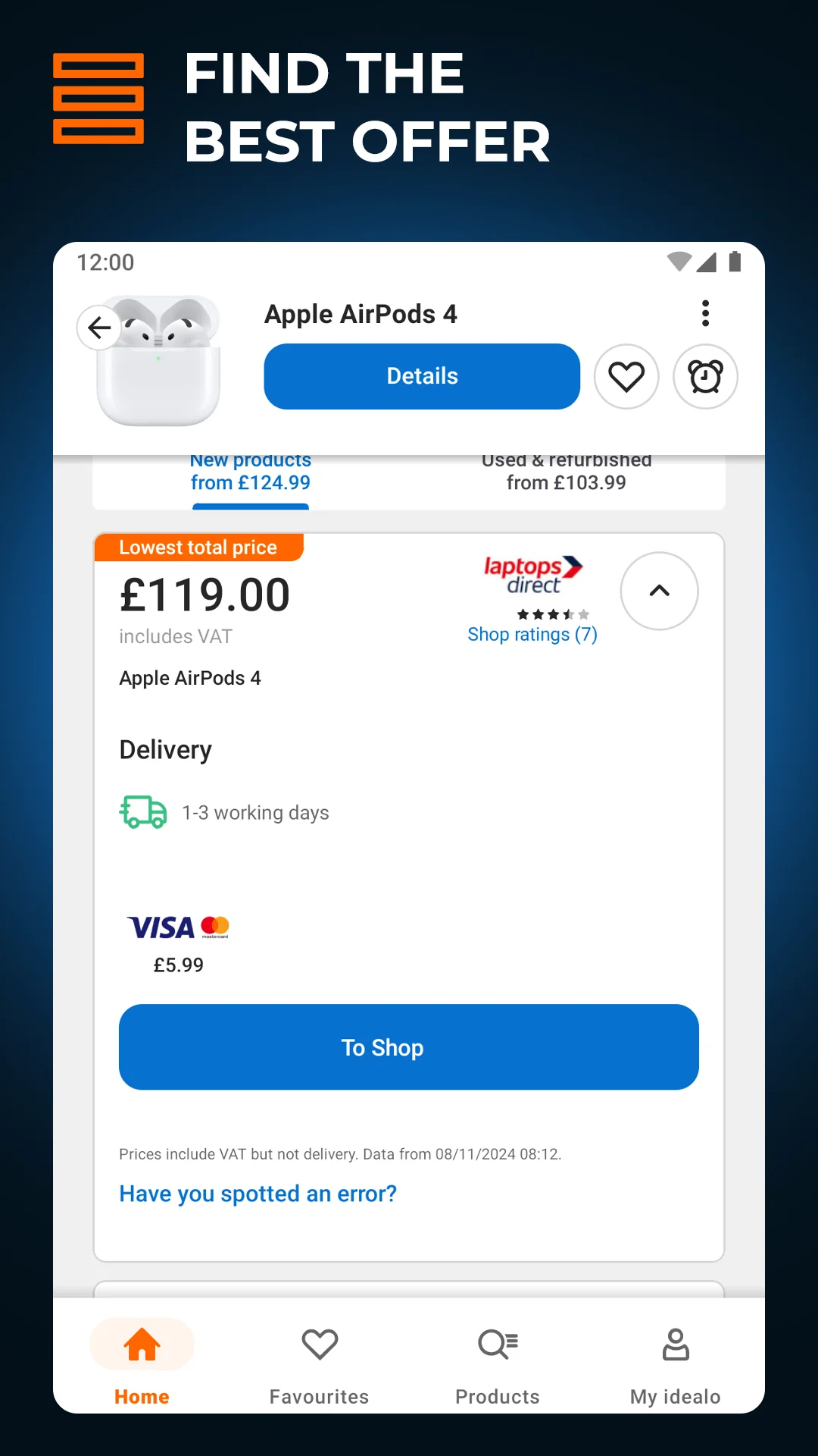 Captură de ecran idealo: Price Comparison App 3