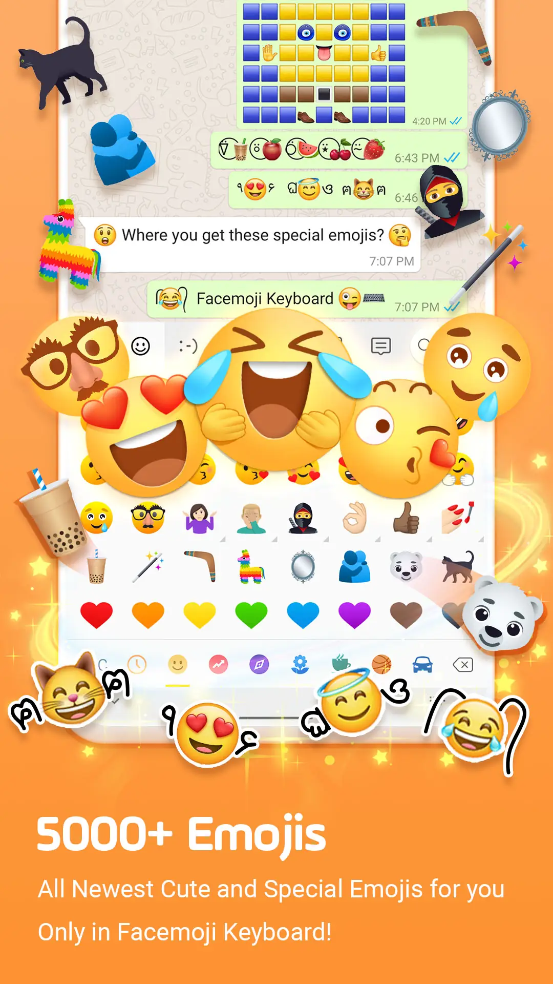 Tangkapan layar Facemoji Emoji Keyboard Pro 1