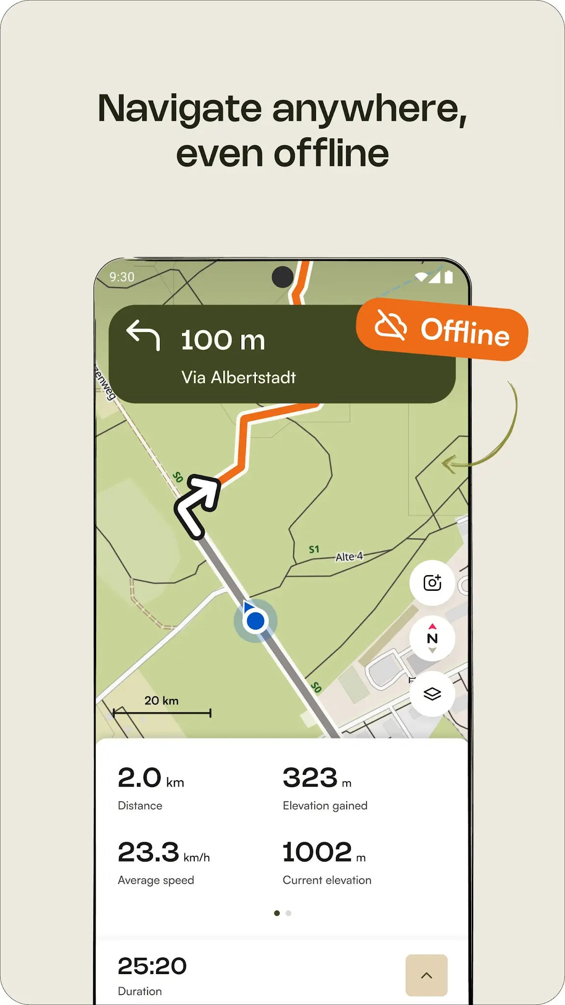 Снимка на екрана komoot - hike, bike & run 3