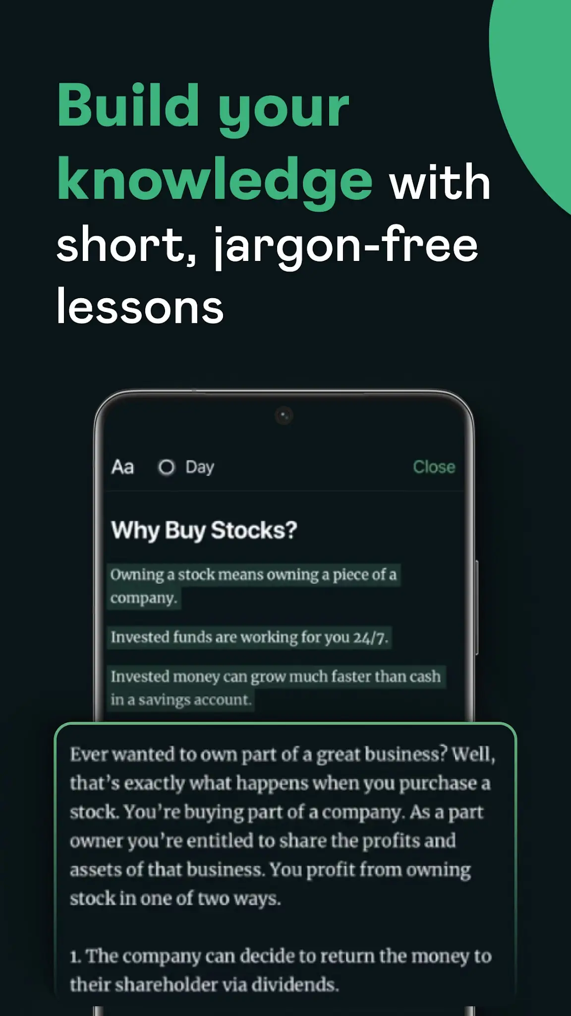 Снимка на екрана Learn: Stock Market Investing 5