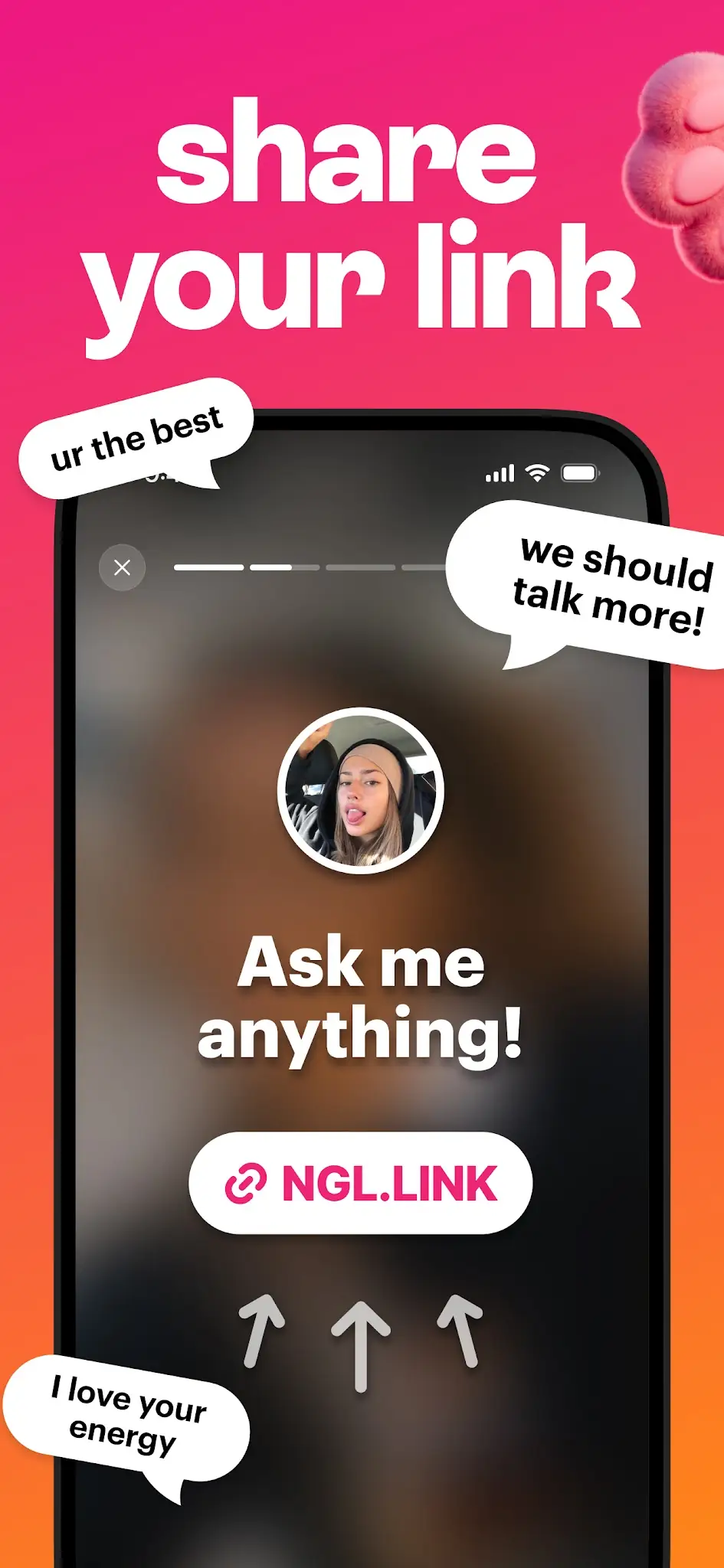 Снимка на екрана NGL: ask me anything 2