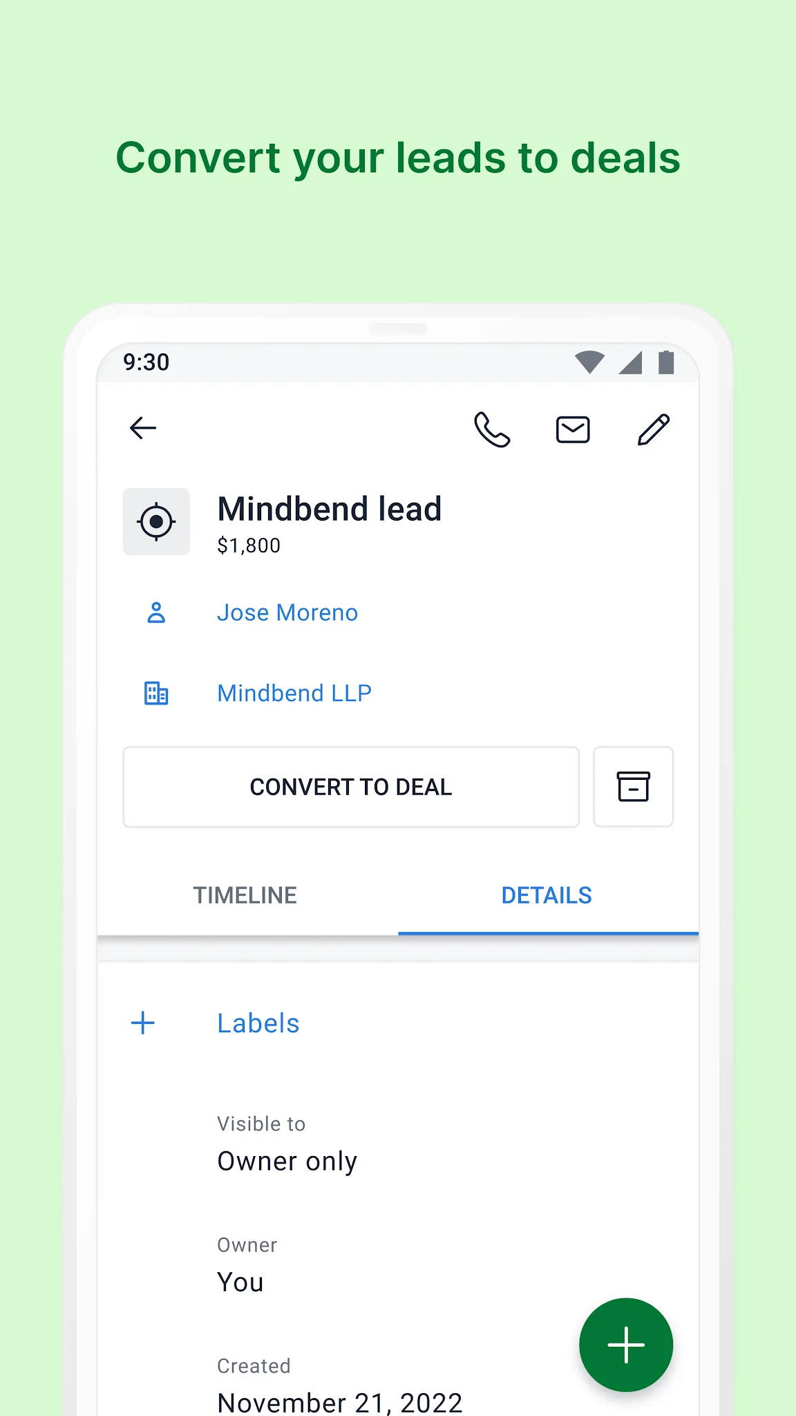 Screenshot CRM Mobile: Pipedrive 5