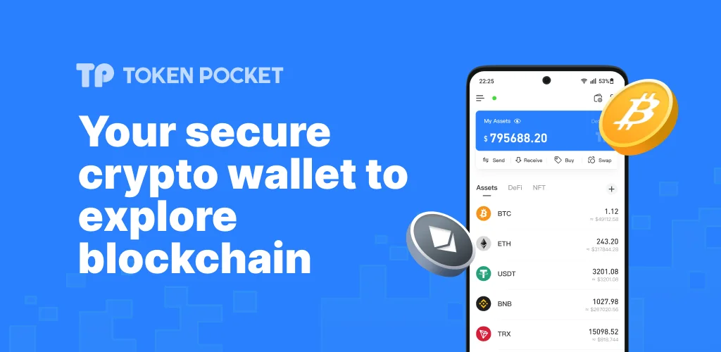 TokenPocket: Crypto & Bitcoin application cover art for Android