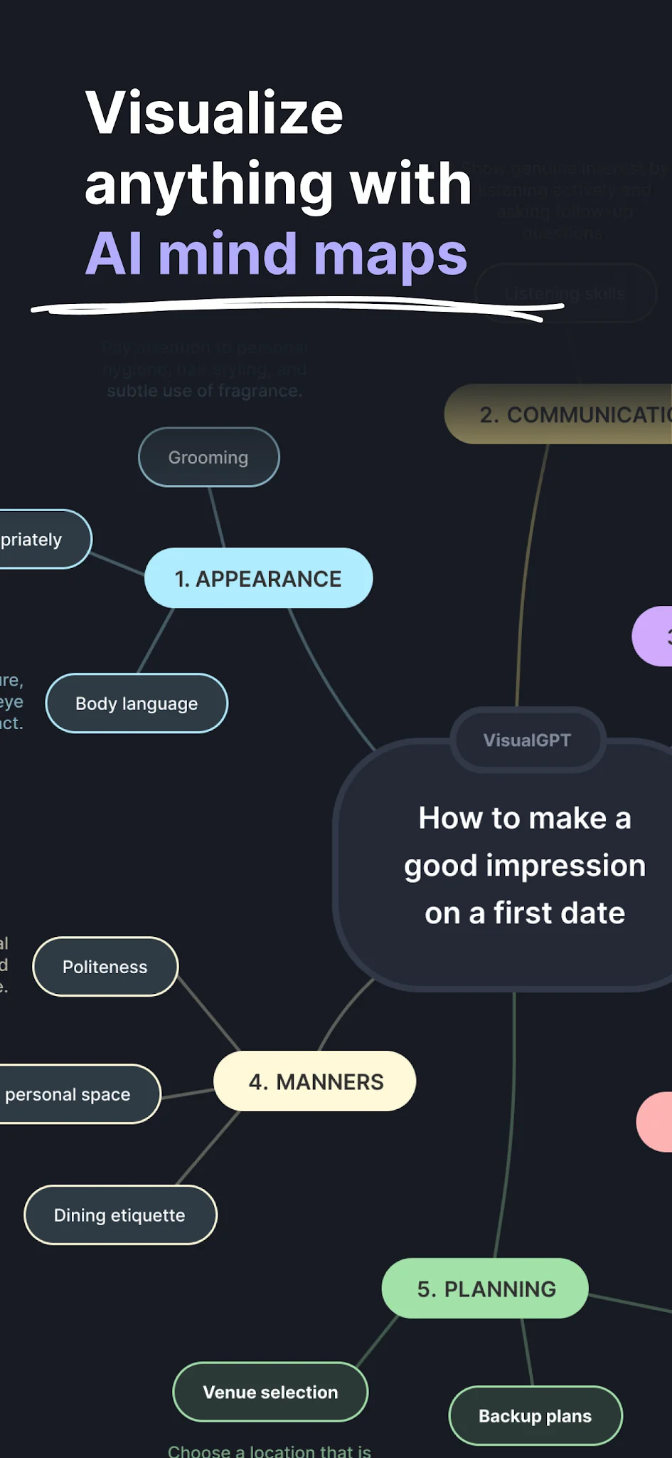 Скриншот VisualMind: AI MindMap/Chatbot 1