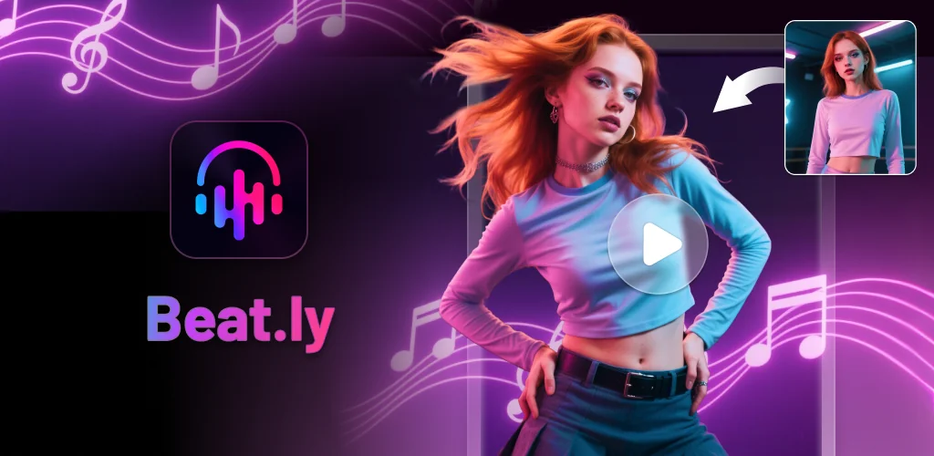 Beat.ly - AI Music Video Maker แอป ภาพปกสำหรับ Android
