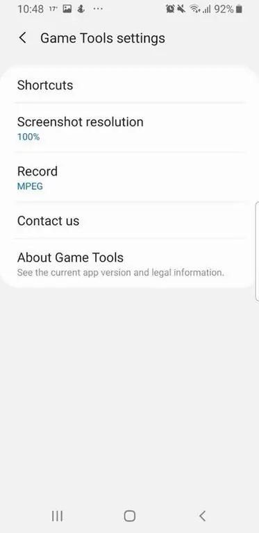 Capture d'écran Samsung Game Booster 2