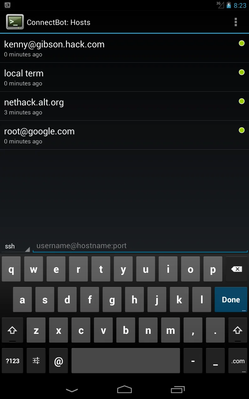 ConnectBot képernyőkép 3