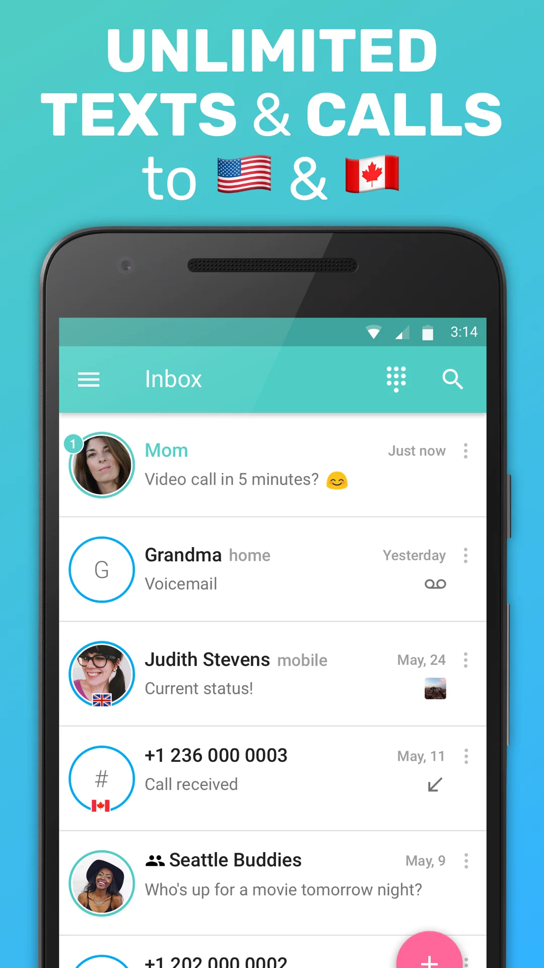 FreeTone Calls & Texting képernyőkép 1