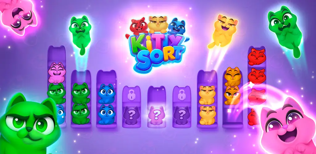 Kitty Sort: Twisted Tails لعبة غلاف فني للأندرويد