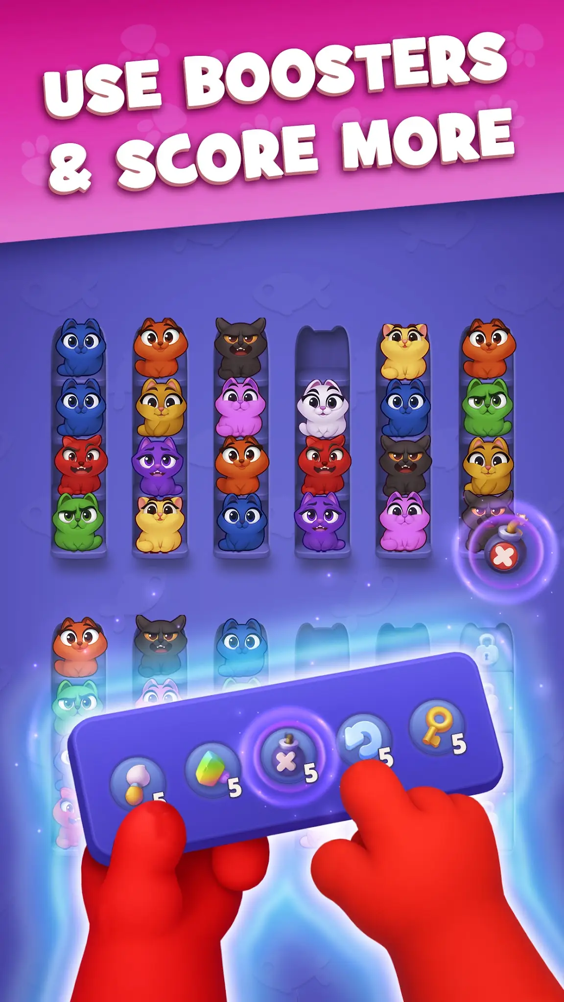 لقطة شاشة Kitty Sort: Twisted Tails %د