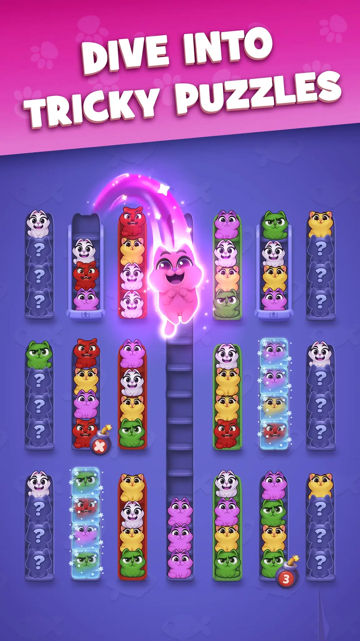 لقطة شاشة Kitty Sort: Twisted Tails %د