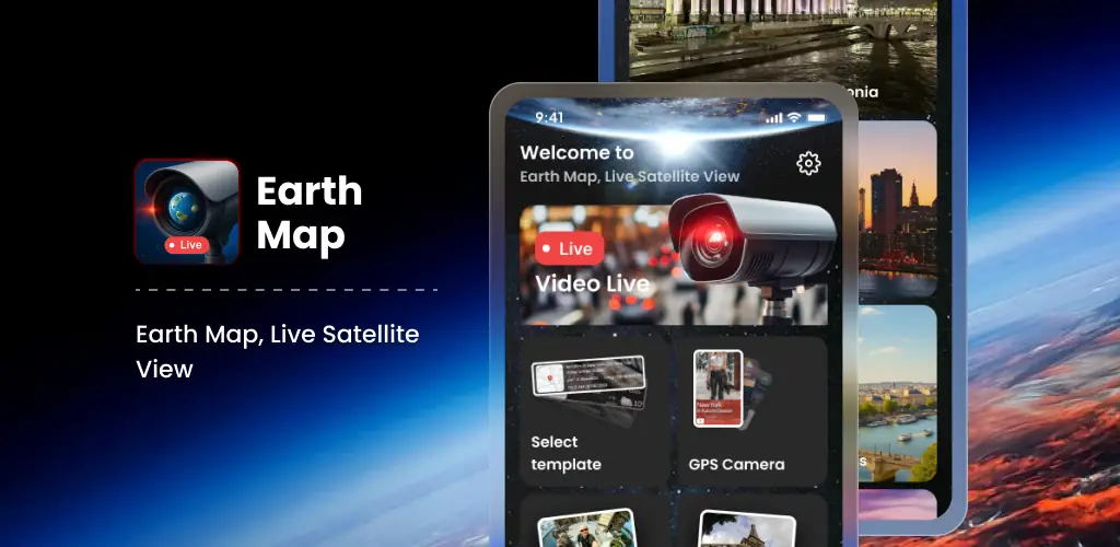 Carte terre en direct & GPS application cover art for Android
