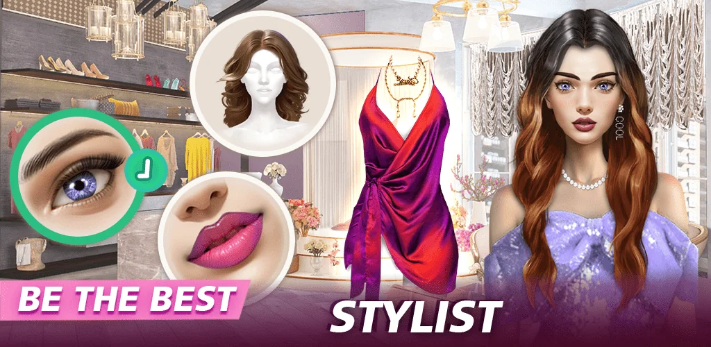 fashion dress up:girl makeover Spiel Titelbild für Android
