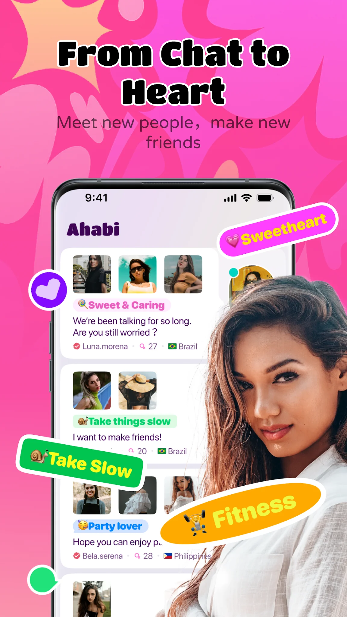 Снимка на екрана Ahabi-Make friends& Video chat 1
