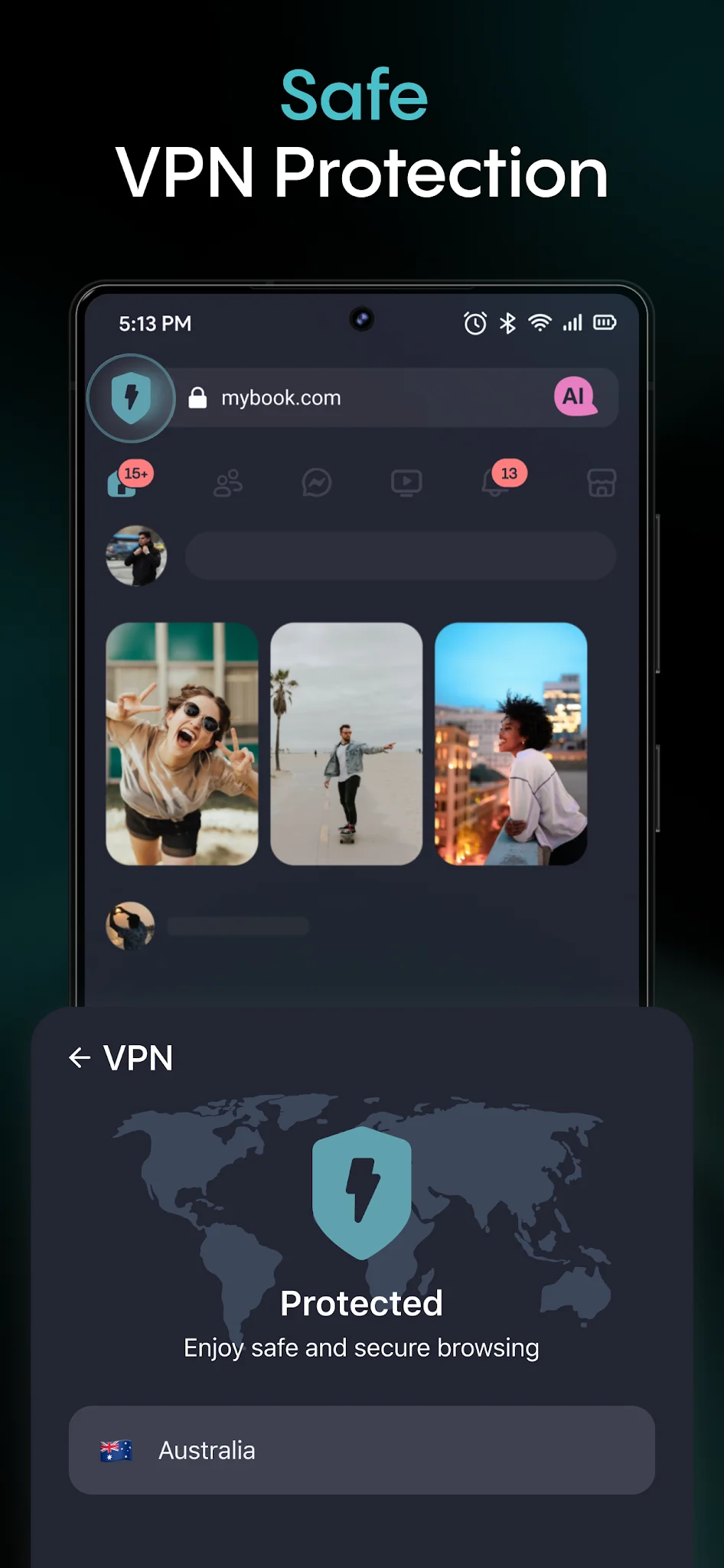 Captura de pantalla Aloha Navegador Privado - VPN 2