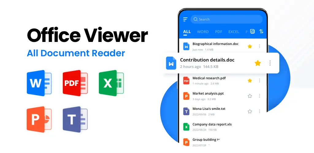 قارئ Docx - مستندات وورد برنامج غلاف فني للأندرويد
