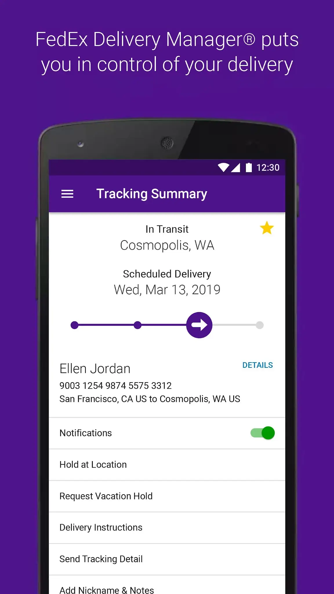 Captura de pantalla FedEx Mobile 3