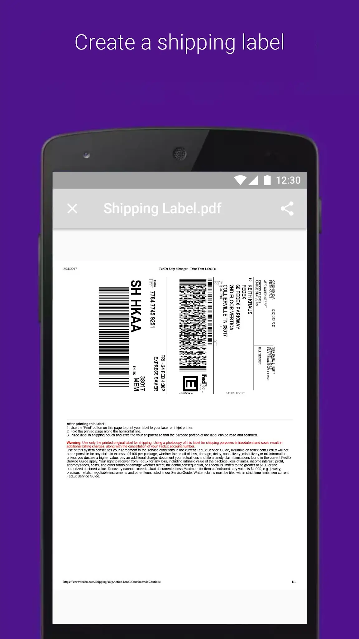Captura de pantalla FedEx Mobile 6