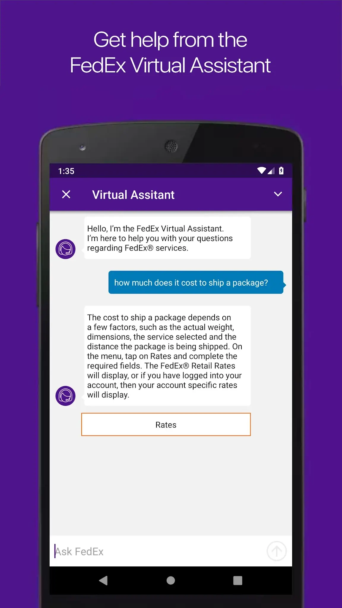 Captura de pantalla FedEx Mobile 8