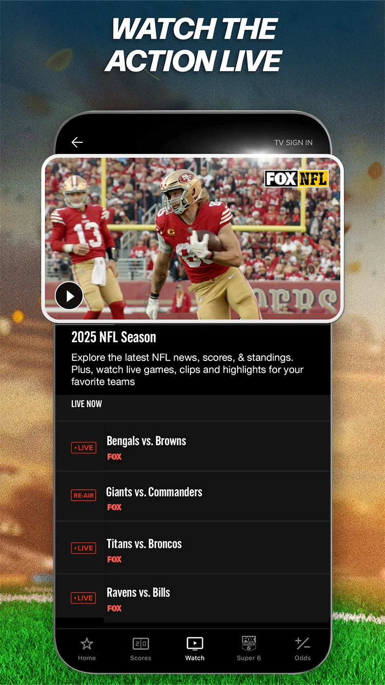 Captura de pantalla FOX Sports: Watch Live Games 3