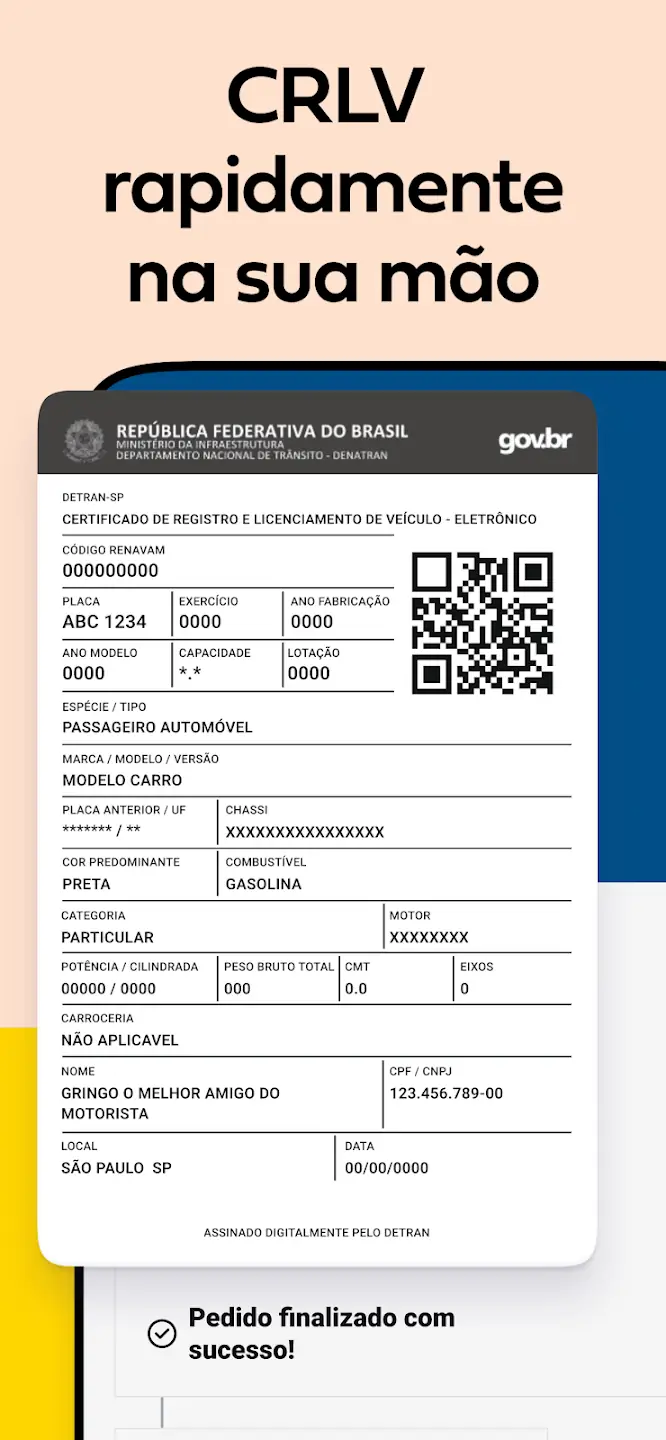 Screenshot Gringo: Licenciamento, IPVA + 3