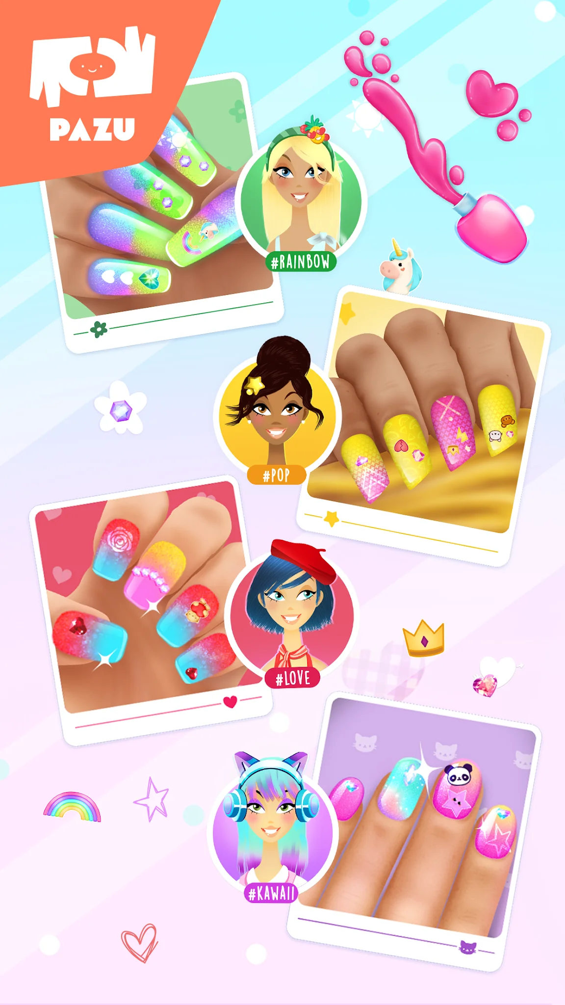 Ekran Görüntüsü Girls Nail Salon - Kids Games 5