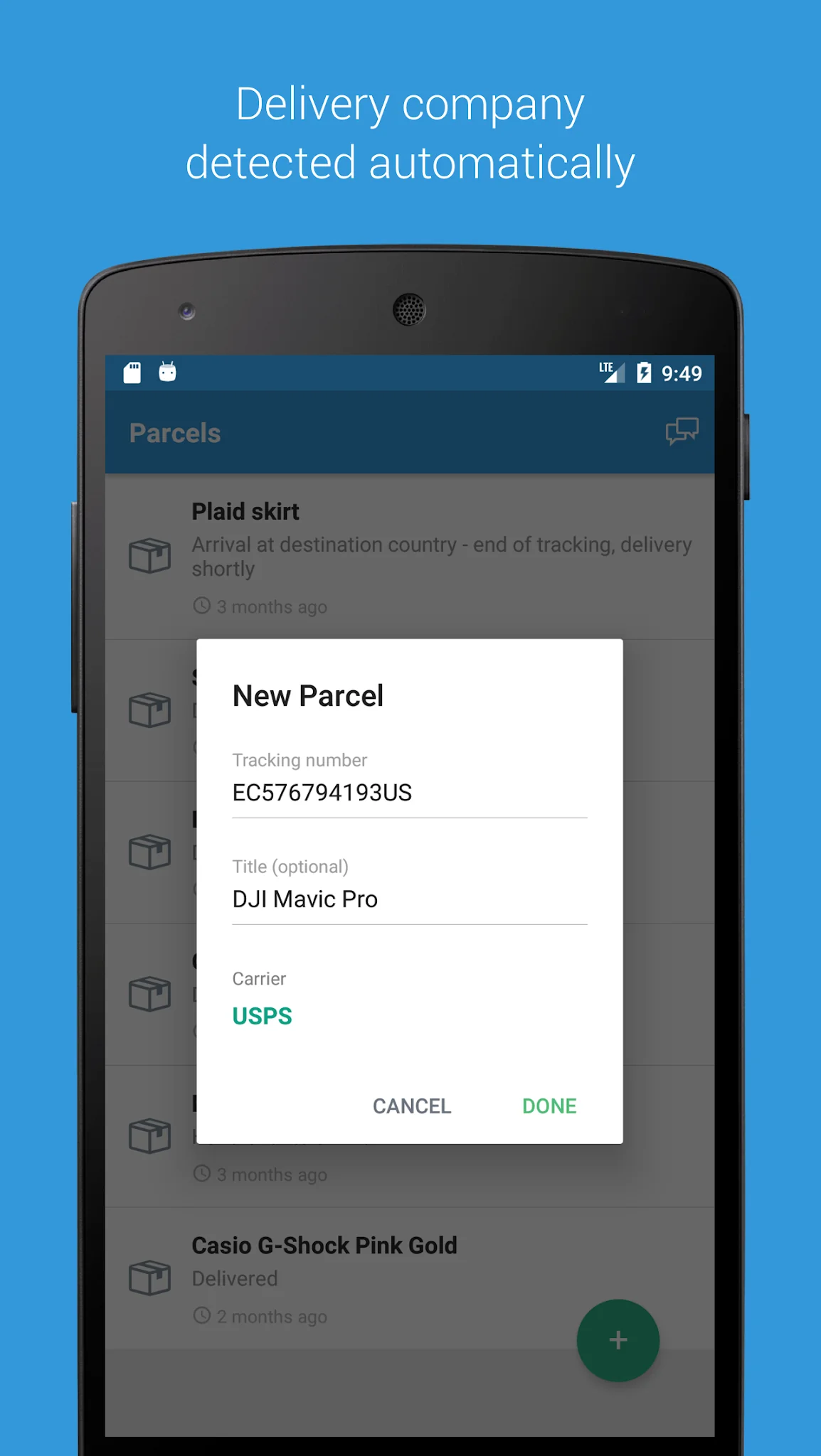 Screenshot Parcels: Track Online Orders 3